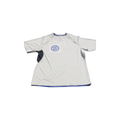 Gray t-shirt with blue 'Closer to Free Ride' logo on a gray background